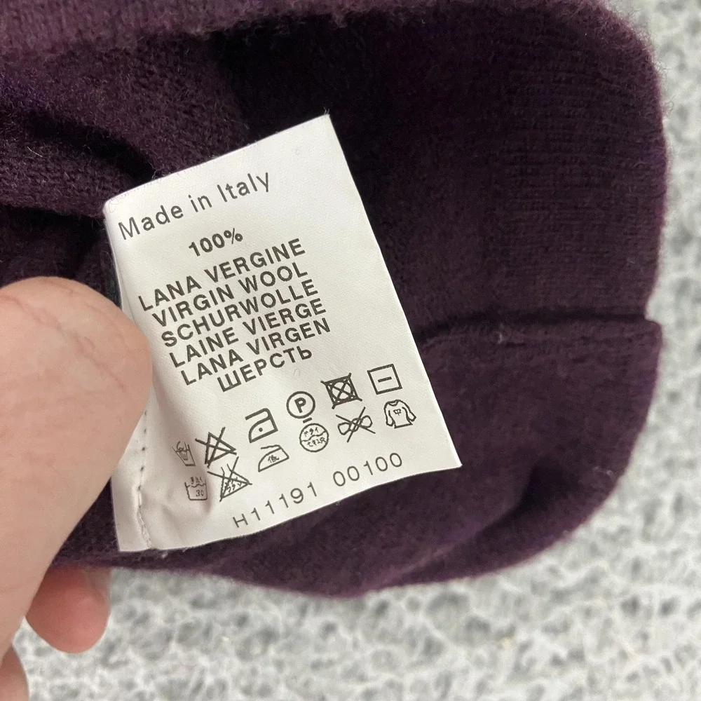 BOSS Hugo Boss Sweater Mens Large Purple Brown Virgin Wool Knit Turtle Neck - Picture 3 of 6